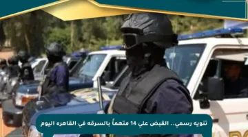 تنويه رسمي.. القبض على 14 متهماً بالسرقة في القاهرة اليوم